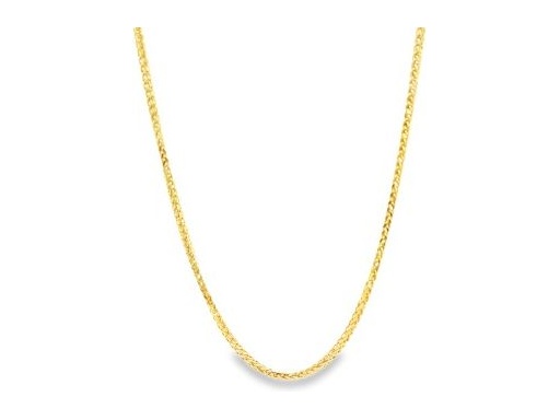 18K Yellow Gold Wheat Chain Necklace 18 Inches